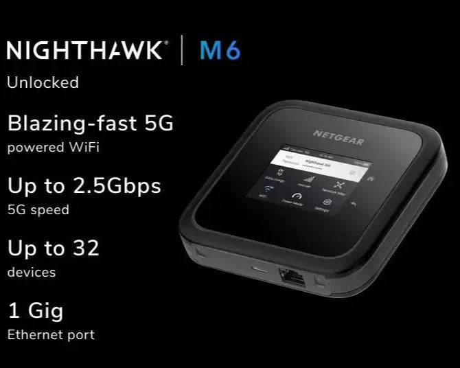Netgear, Nighthawk M6, 5G, WiFi 6 Mobile Router. Unlocked. (MR6110) - tribz - NetGear 99760000078306