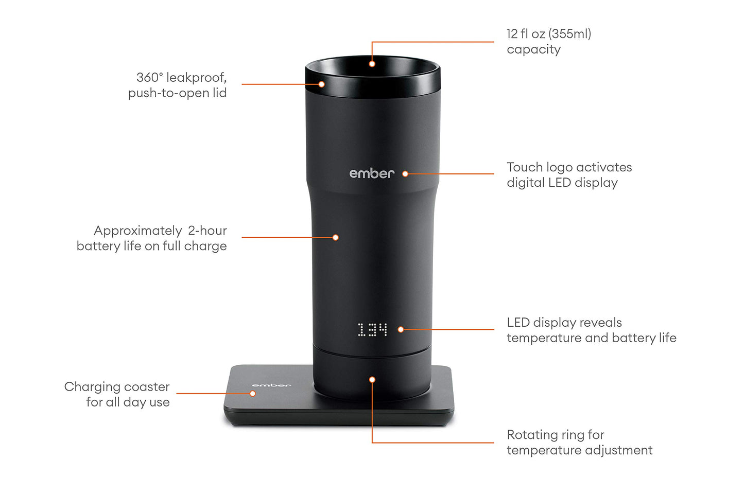 Ember Travel Mug - The Self-Heating Smart Mug for On-the-Go | Precision Temperature Control