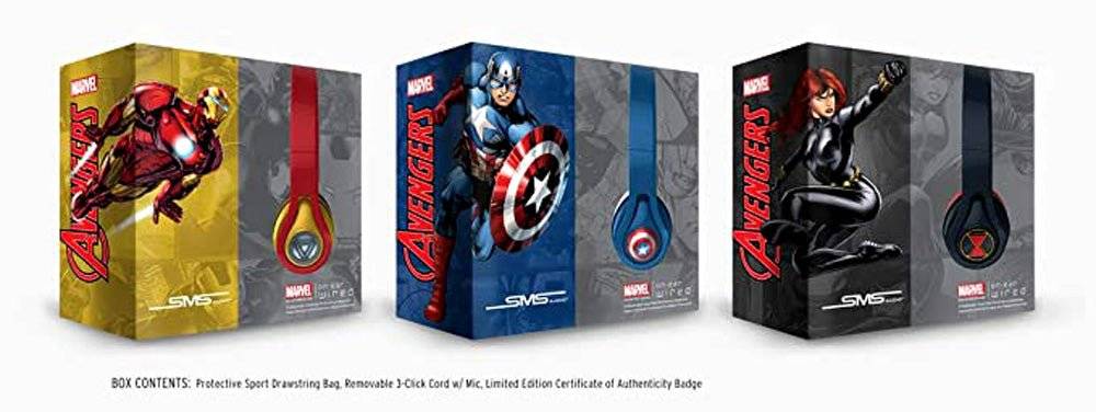 Marvel Collectors Edition, Black Widow SportWired, Microlite Headphones - tribz - SMS Audio 812184013284